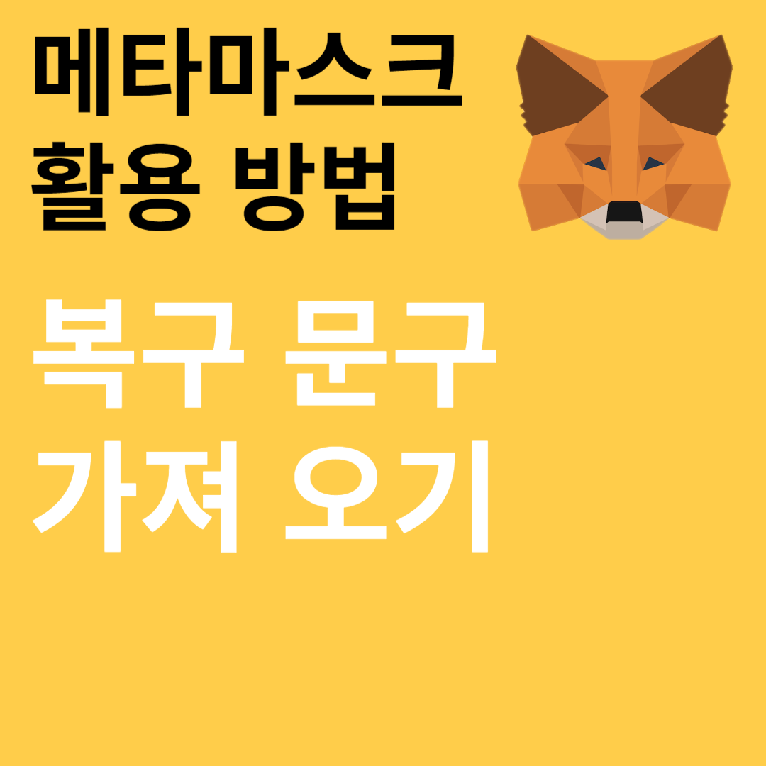 메타 마스크 복구 구문 가져오기