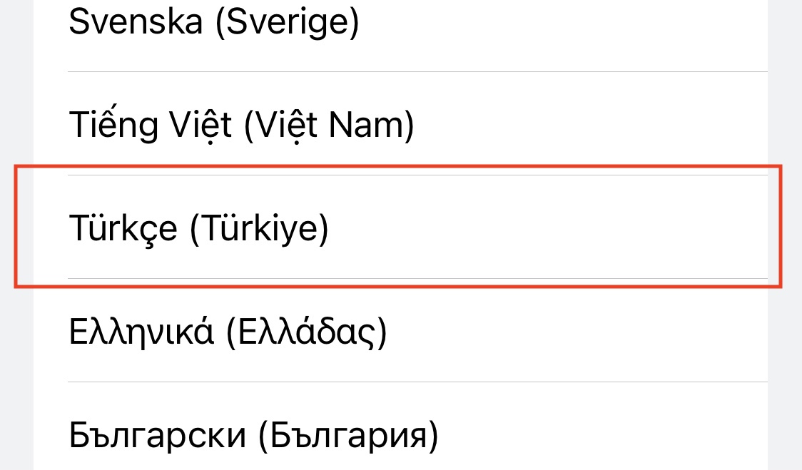 언어, 위치 터키로 변경하기 1