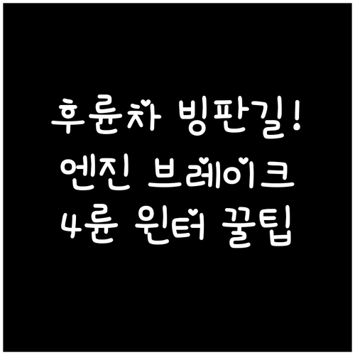 후륜 차량 빙판길 대비책: 4륜 윈터..