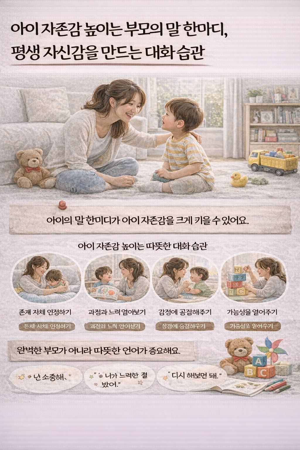 아이 자존감 높이는 부모의 말 한마디, 평생 자신감을 만드는 대화 습관