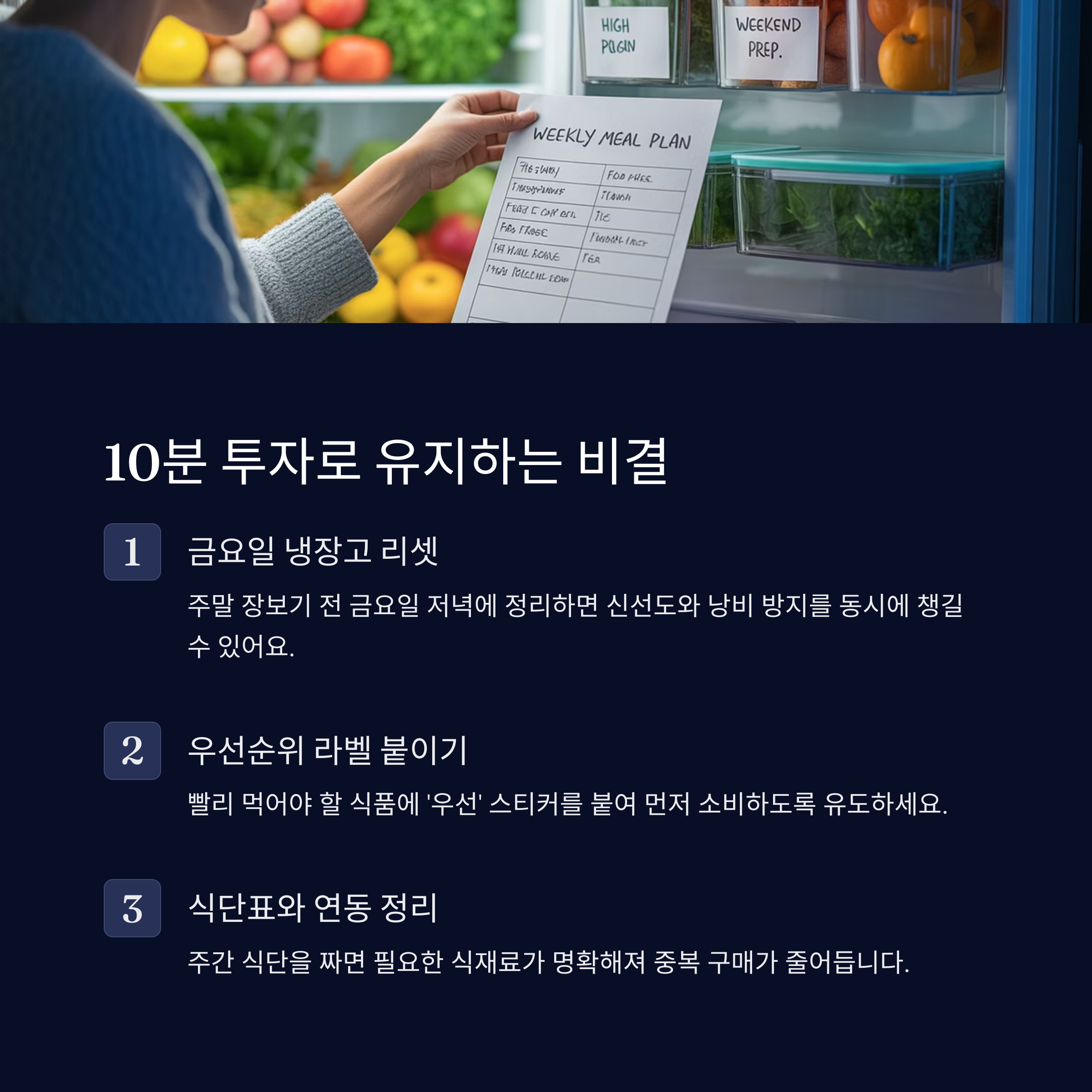 일주일 한 번, 10분만 투자해도 유지됩니다