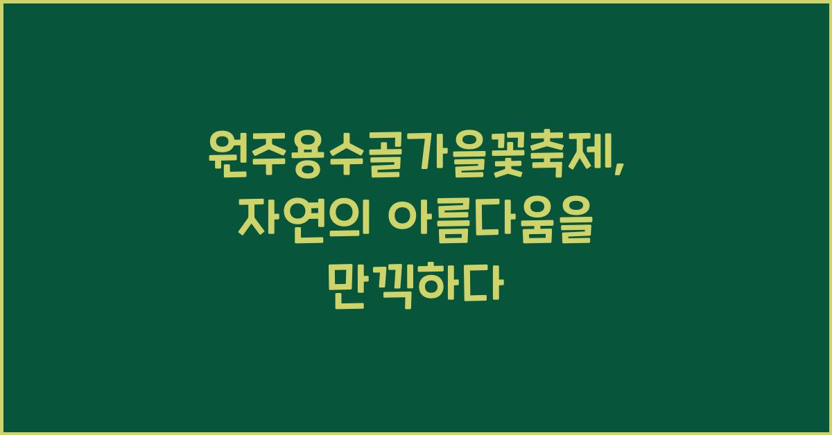 원주용수골가을꽃축제
