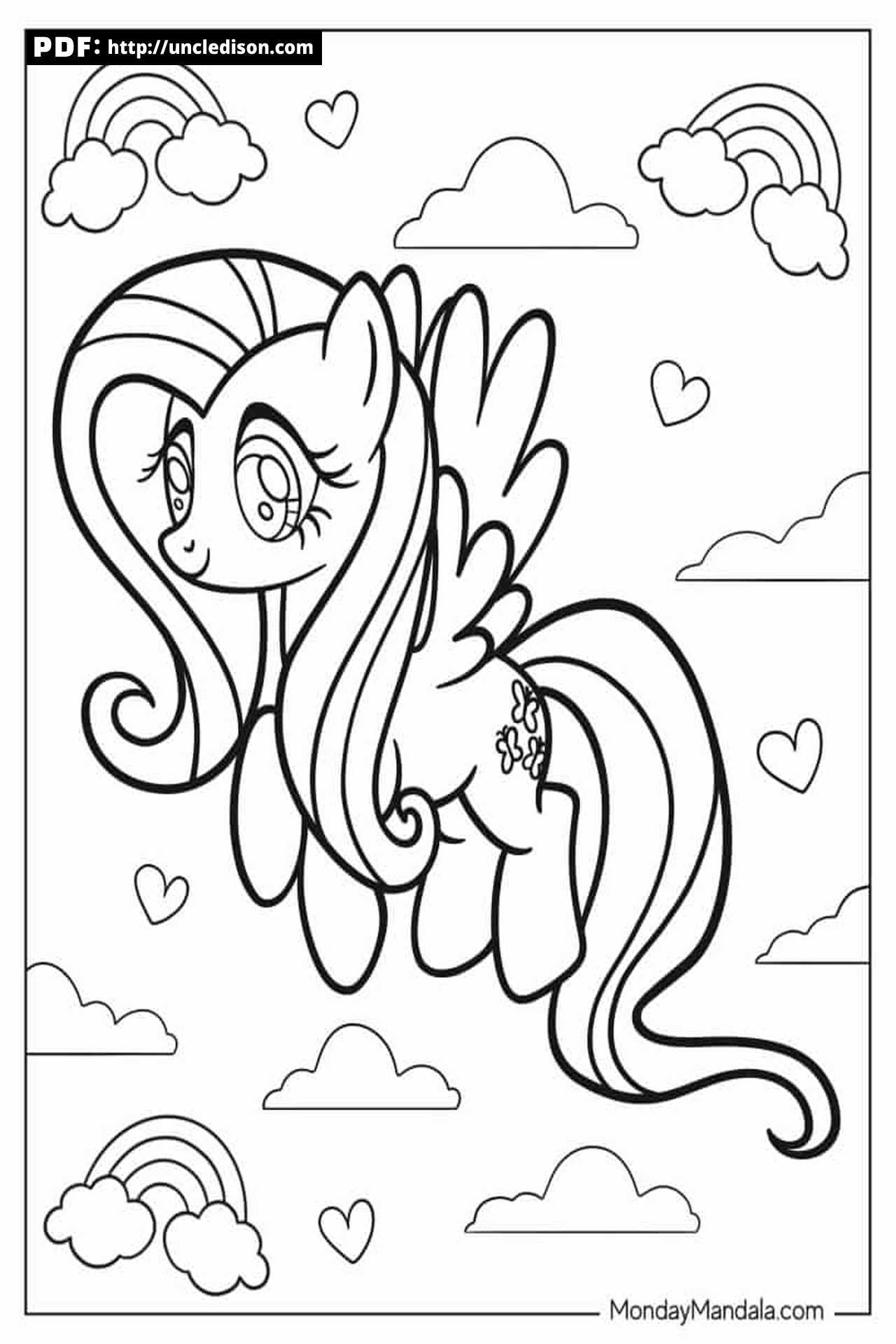 마이리틀포니 색칠공부 무료도안 My little pony coloring page