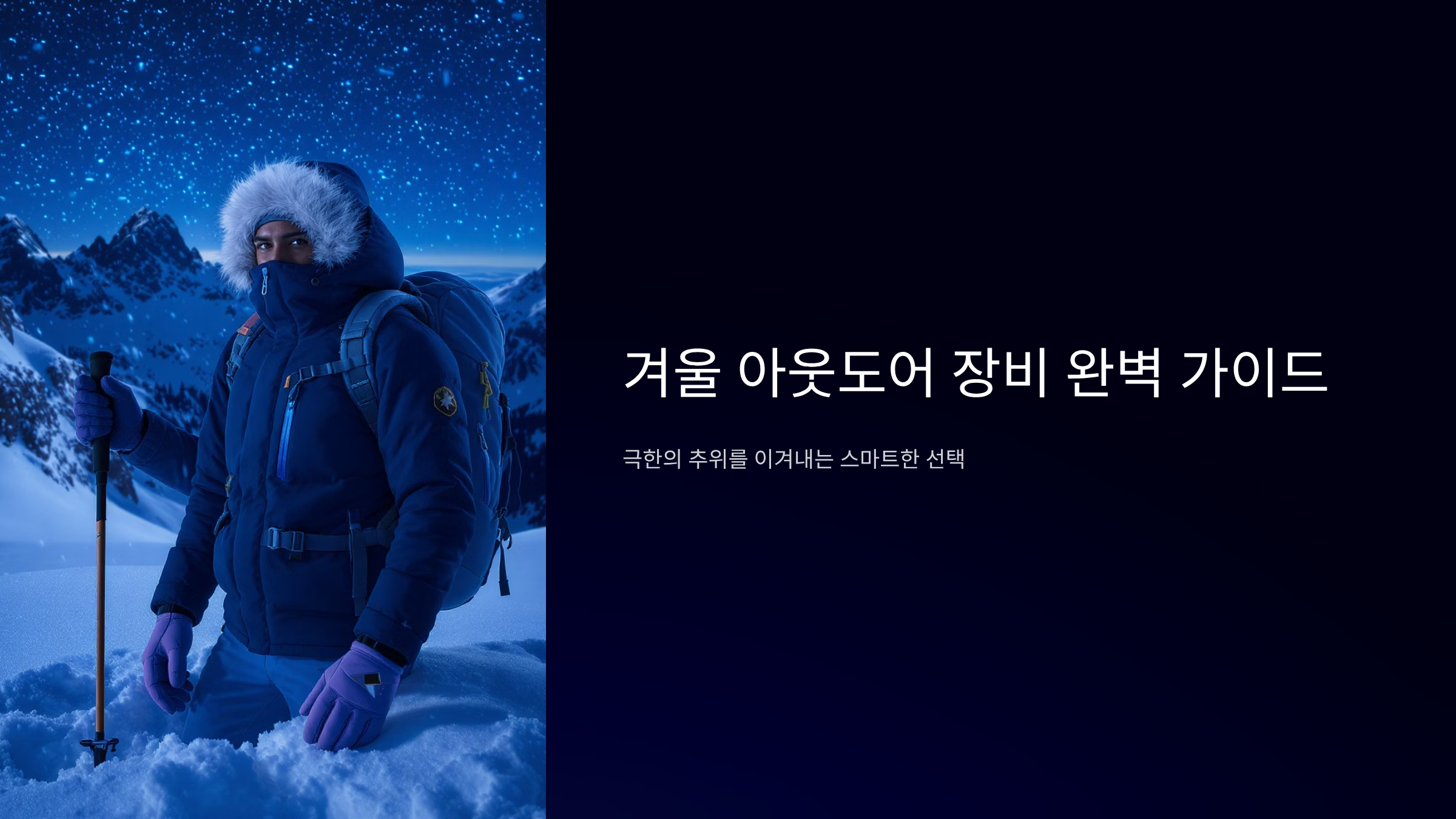 아웃도어 겨울 장비 프리미엄 선택법
