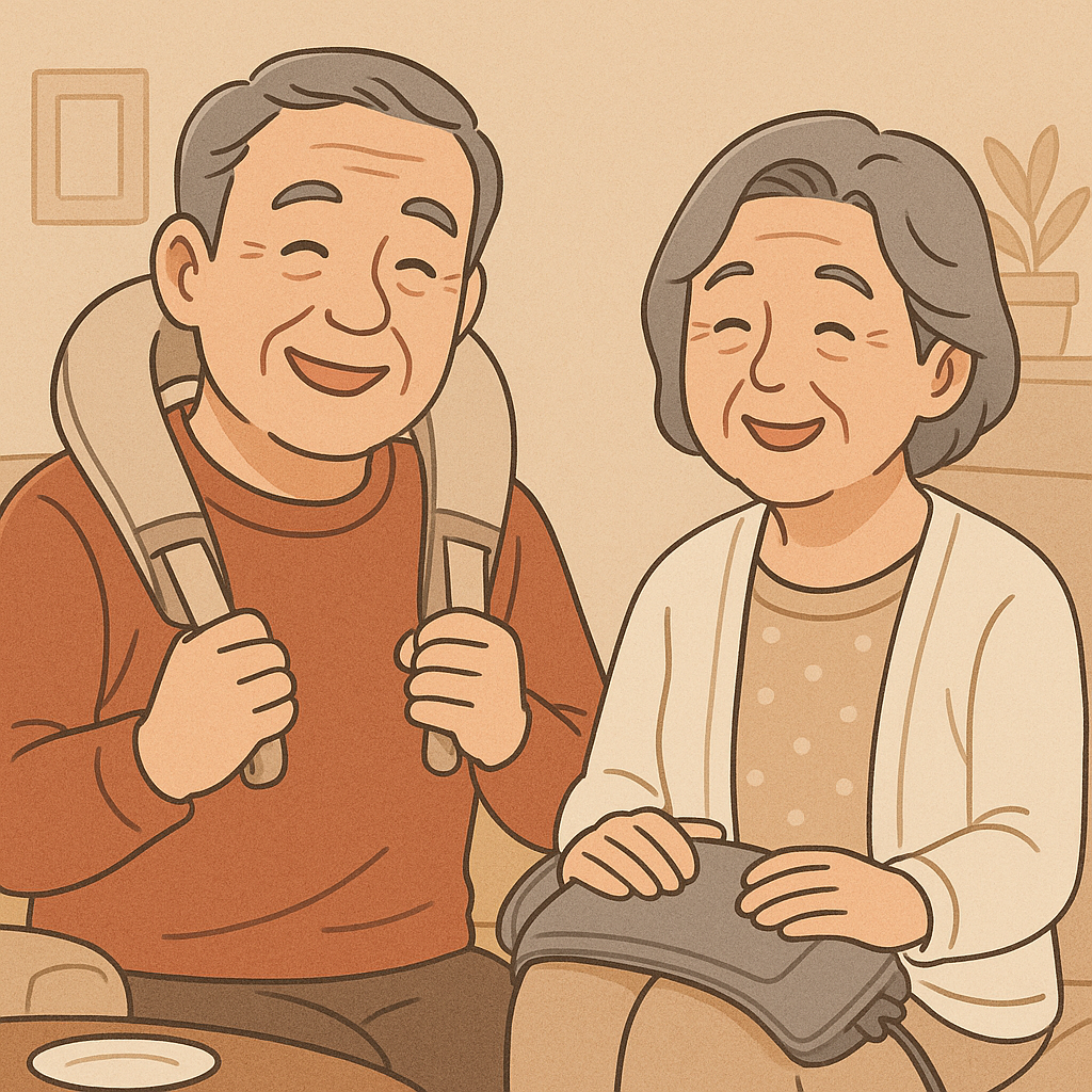 안마기 사용 중인 부모님