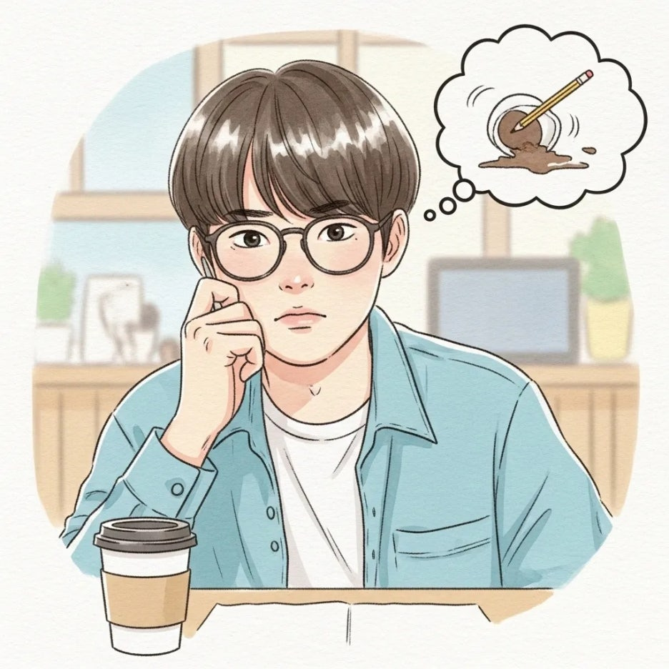가벼운 실망감을 표현하는 사람의 모습