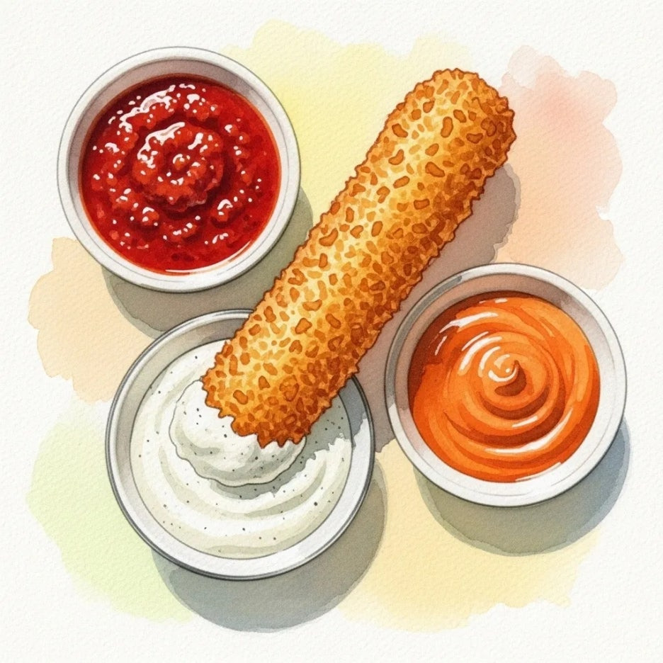 다양한 소스에 찍어 먹는 치즈스틱