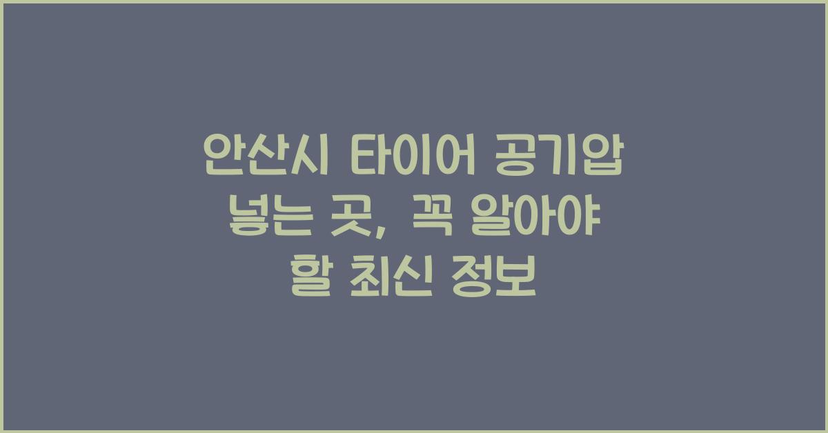 안산시 타이어 공기압 넣는 곳