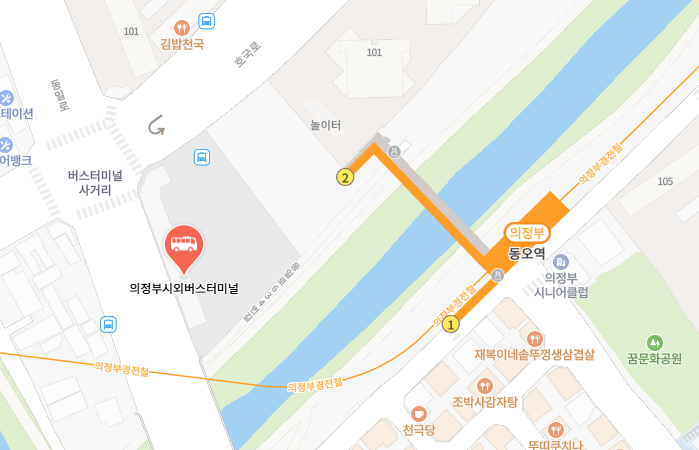 의정부시외버스터미널 위치 지도