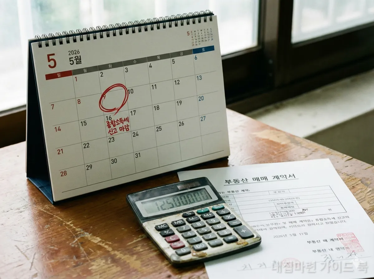 2026년 5월 9일 양도세 중과 유예 종료일이 표시된 달력