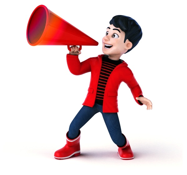 빨간-나팔확성기-사용하는-사람