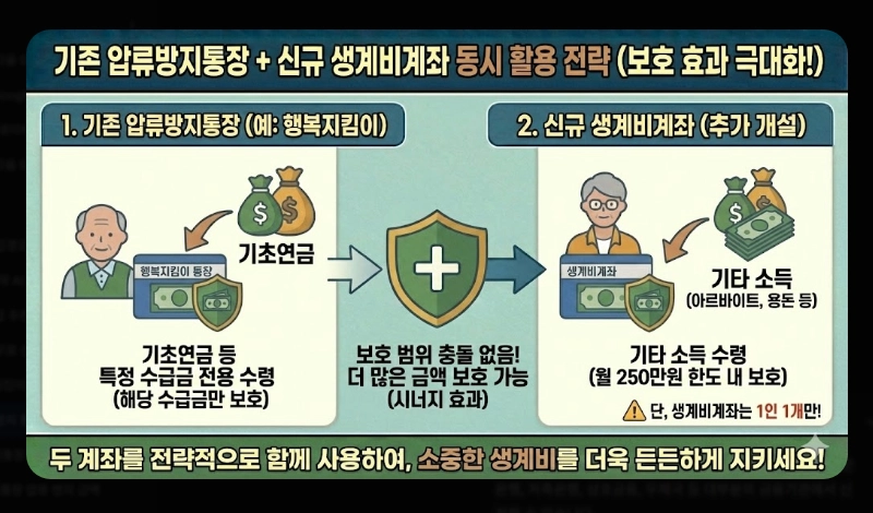압류방지통장 장단점 비교 [2026년 기준] 생계비계좌 개설 전 반드시 확인할 5가지
