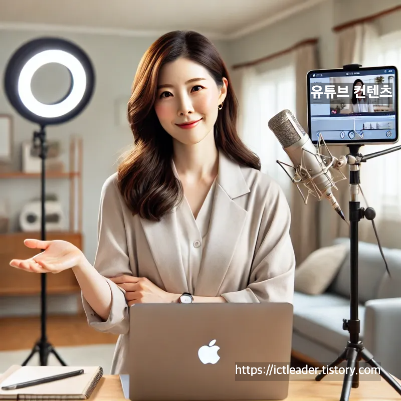OBS와 MacBook으로 온라인 강의를 진행하는 30대 한국인 여성 강사