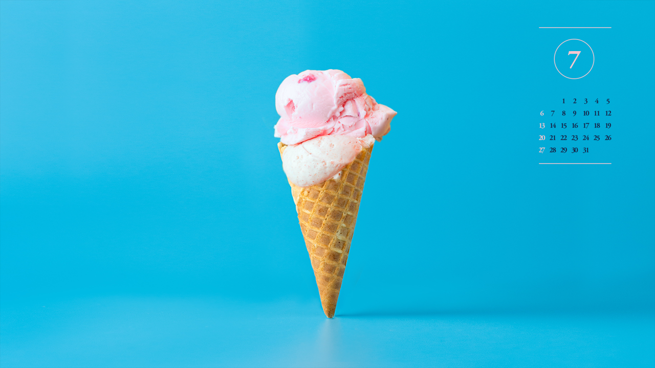 01 아이스크림 A - 2025년7월 노트북배경화면