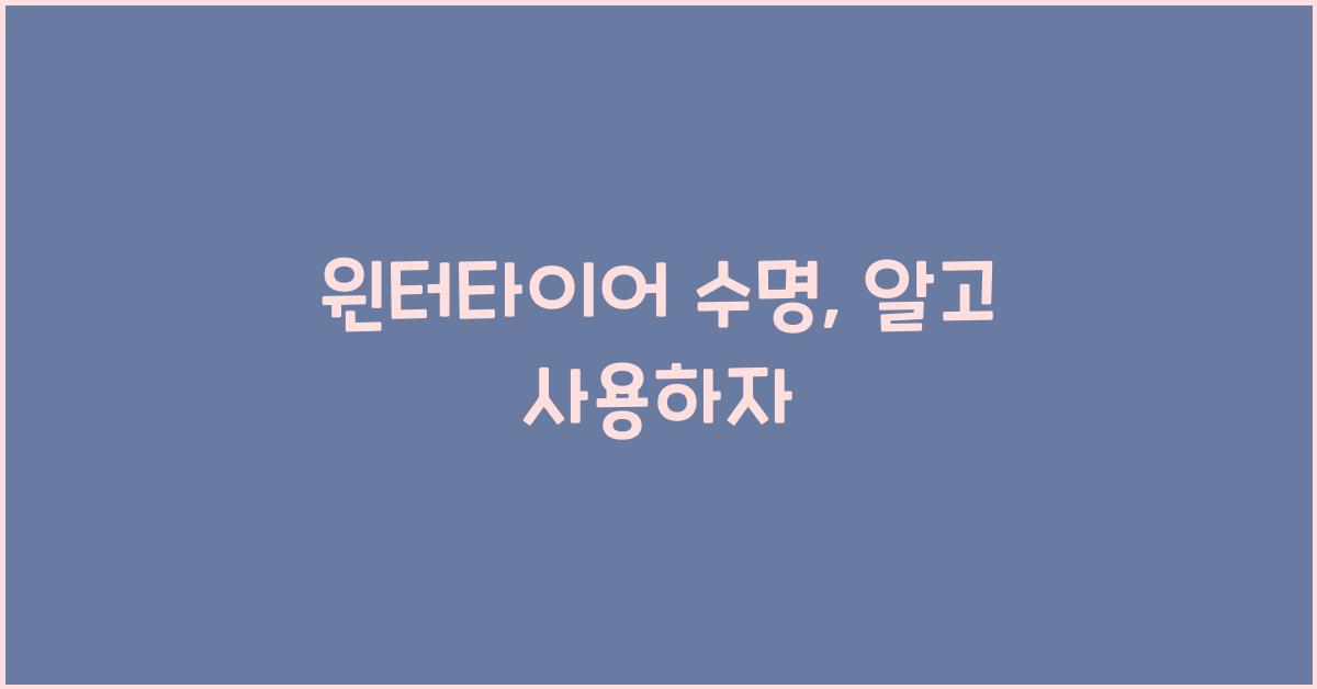 윈터타이어 수명