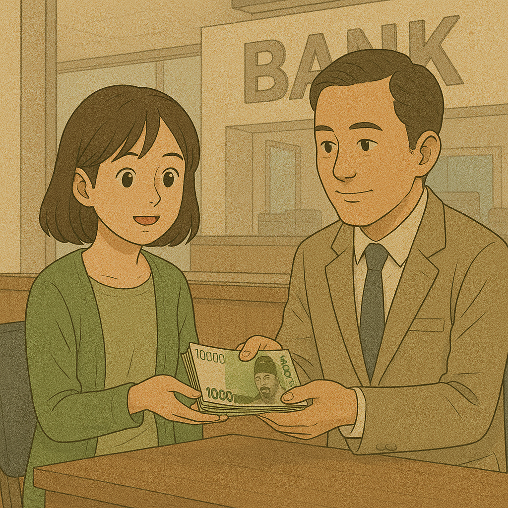 은행에서 돈을 받는 꿈