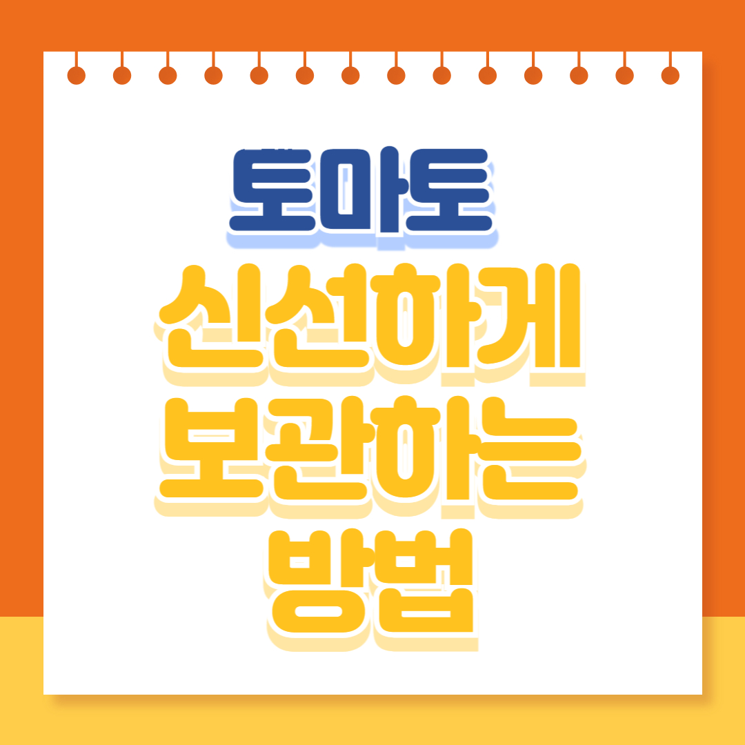 토마토 신선하게 보관하는 방법