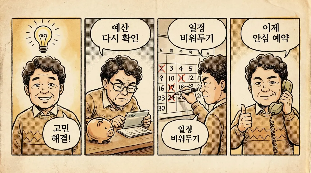실패 없는 점검 순서 4컷 만화