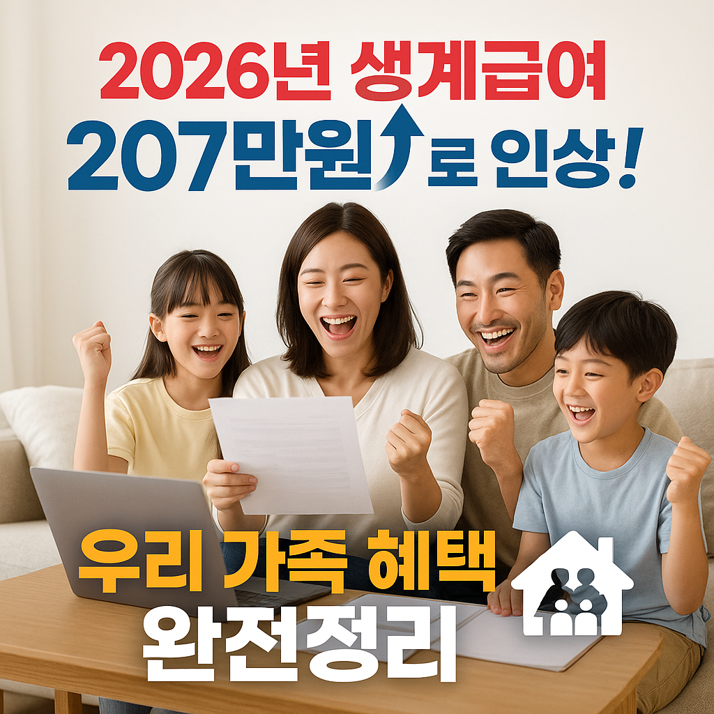 2026년 생계급여 207만원으로! 기준 중위소득 완전정리