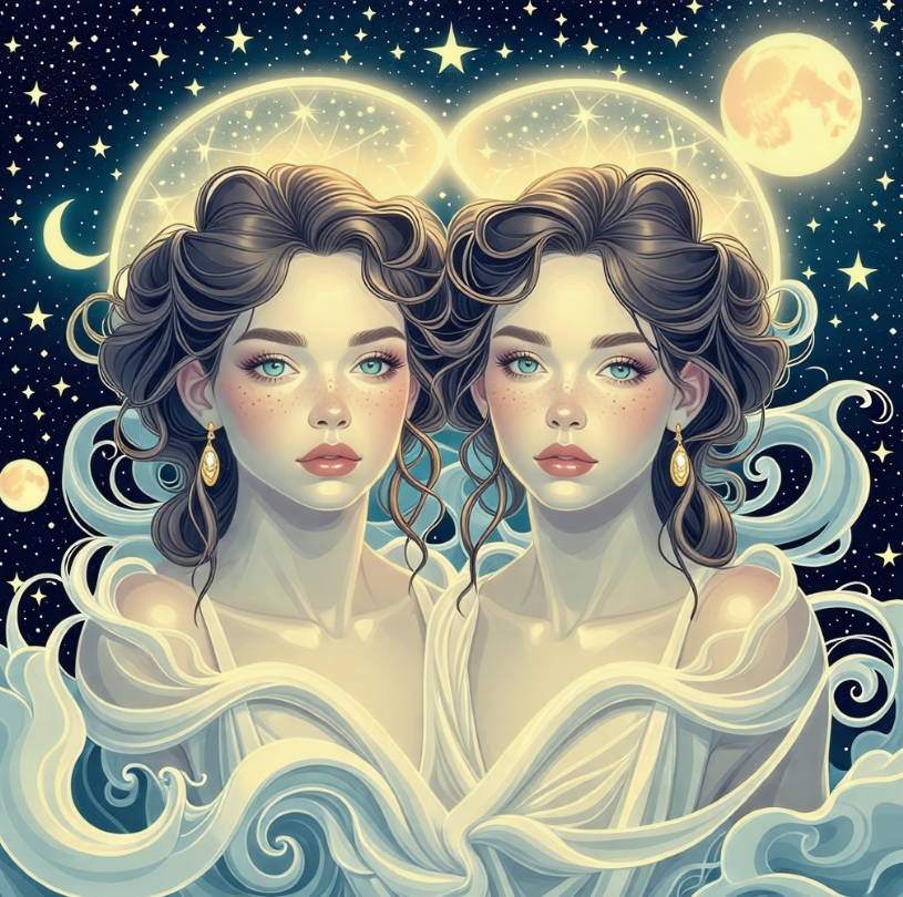 2025년 쌍둥이자리 운세를 나타내는 쌍둥이자리 이미지입니다.