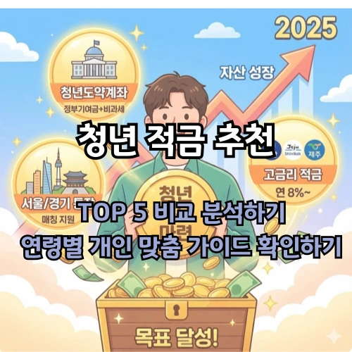청년 적금 추천 ❘ 목돈 마련의 기회! TOP 5 비교 분석 (안 하면 손해)