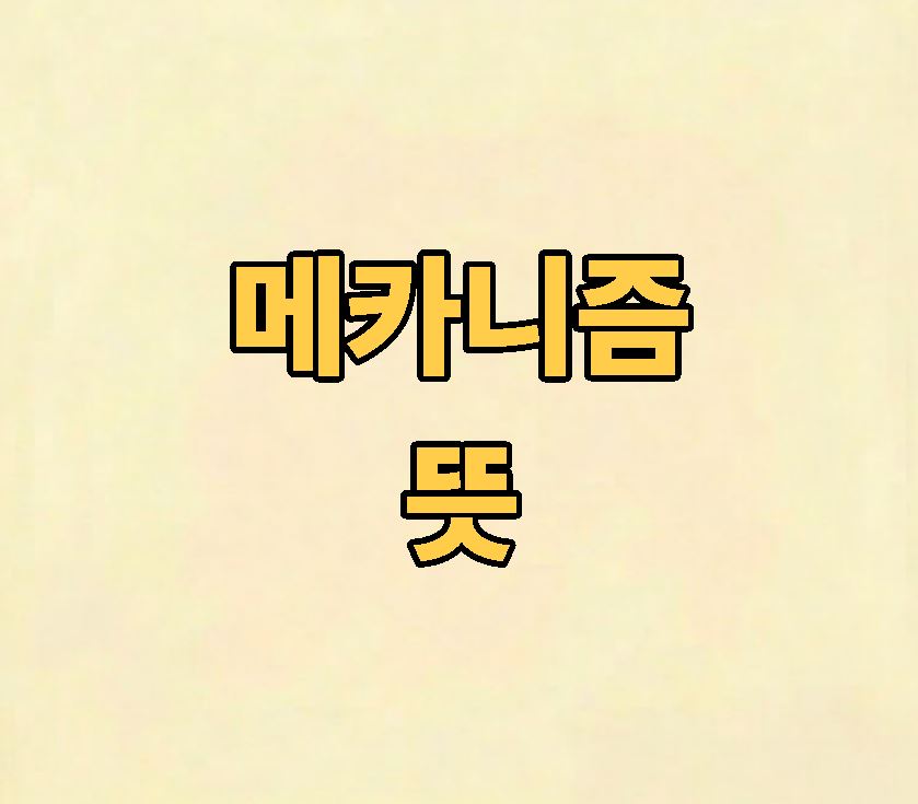 메카니즘의 뜻