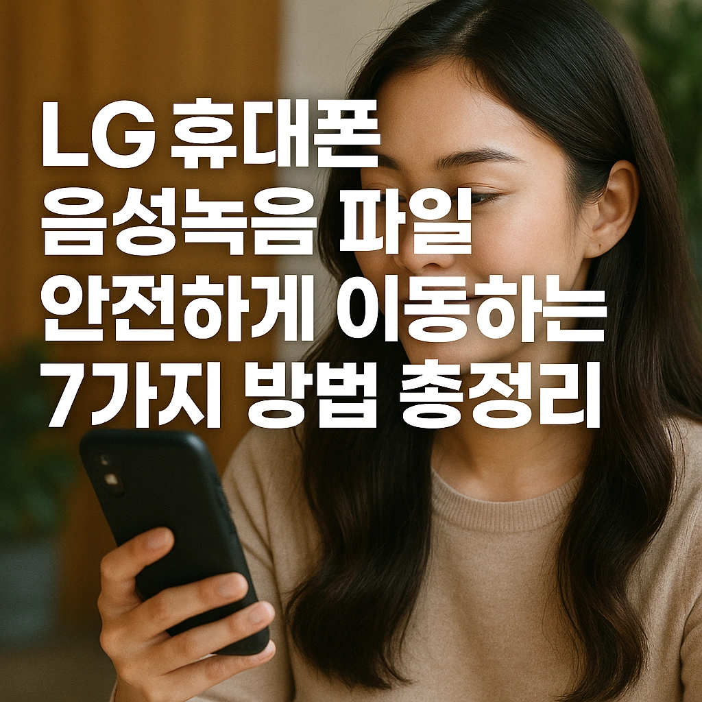 LG 휴대폰 음성녹음 파일 안전하게 이동하는 7가지 방법 총정리