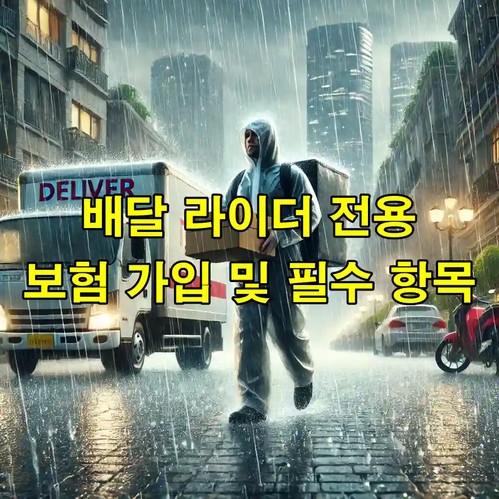 배달 라이더 전용 보험 가입 및 필수 항목