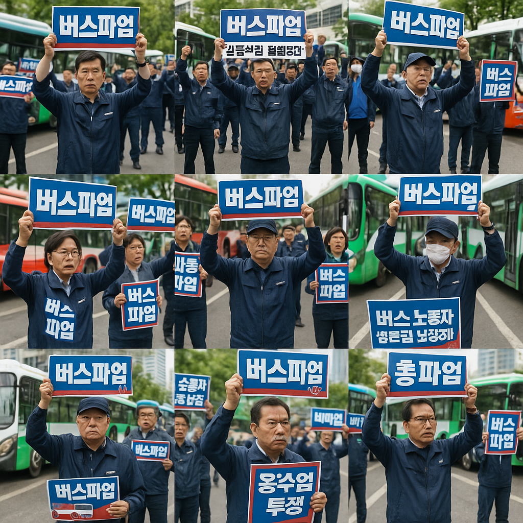 버스파업 사진