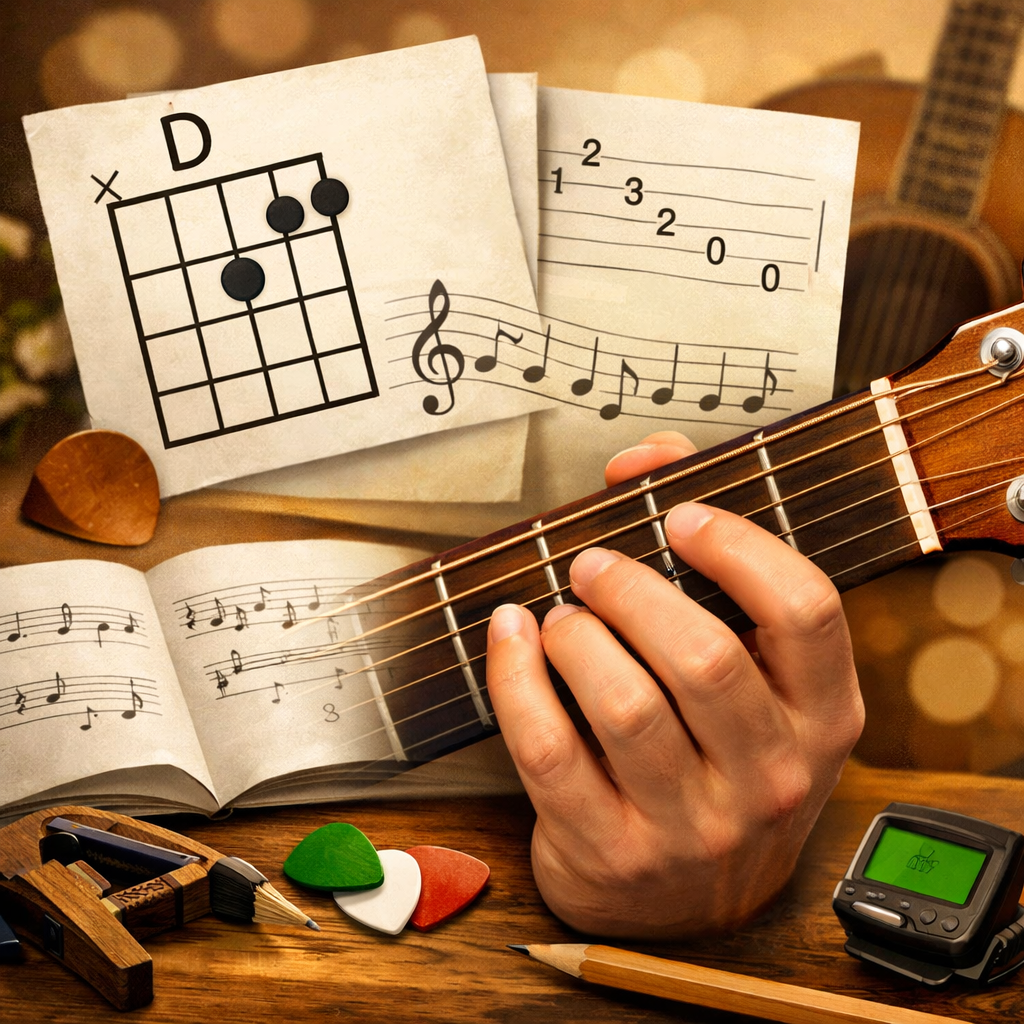 D코드 악보 보는 방법 총정리｜기타 초보도 한 번에 이해하는 코드 읽는 법 관련 사진