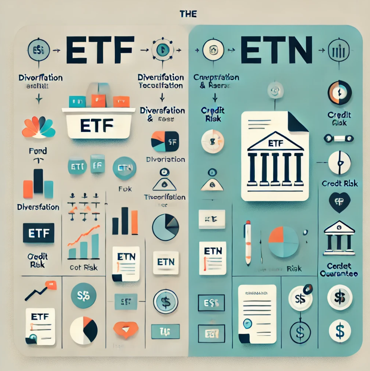 출처 : ChatGPT생성. ETF ETN 차이점