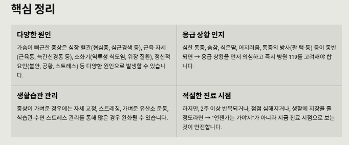 가슴이 뻐근한 증상의 이유와 해결방법