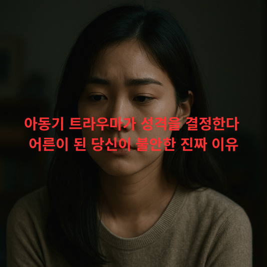 아동기트라우마, 성격형성, 불안심리, 내면아이, 트라우마심리학, 심리치유, 감정조절, 자기이해, 성장심리, 심리학블로그