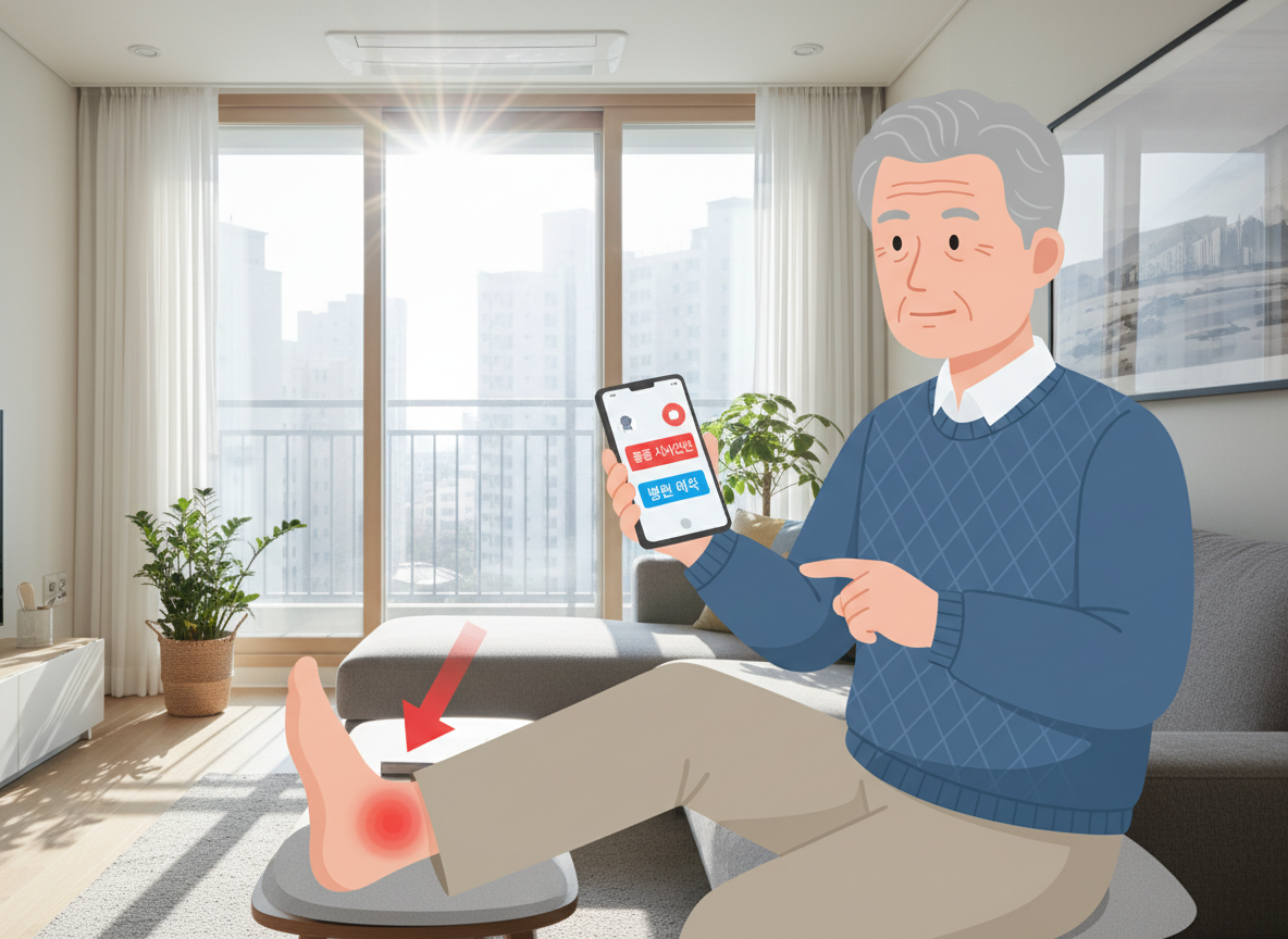 걷기 러닝 발등 통증 원인 진료과 찾기 어디아파 앱 어플