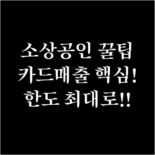 소상공인 사업자대출 한도 카드매출 증..