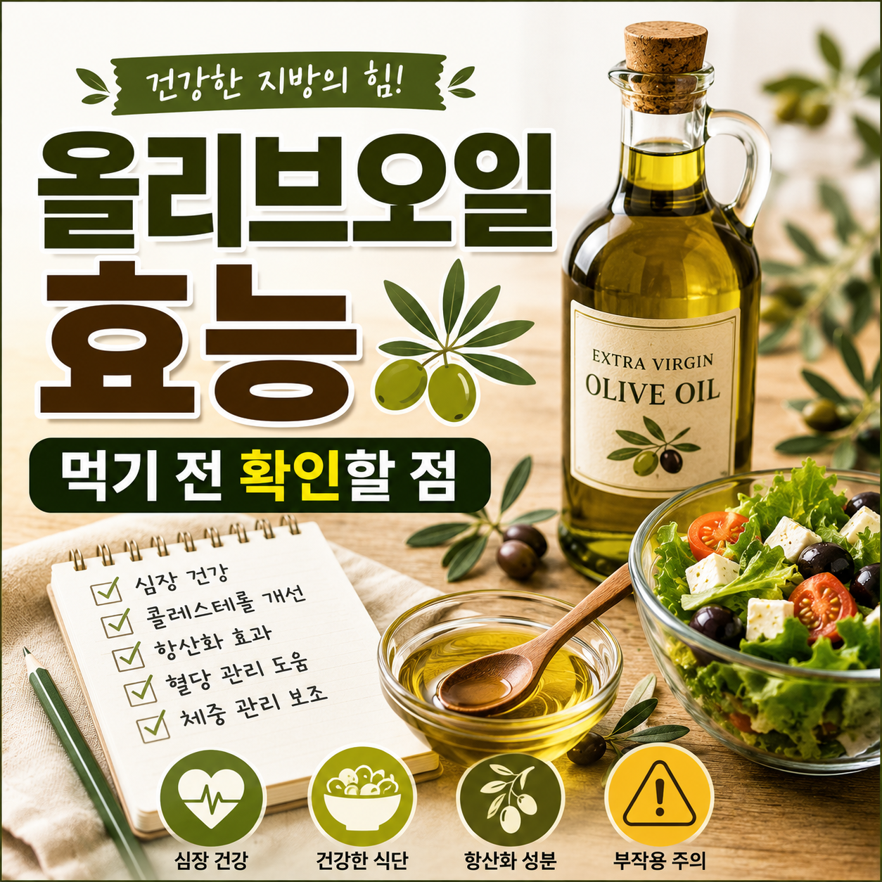 올리브오일 효능과 부작용, 먹기 전 확인할 점