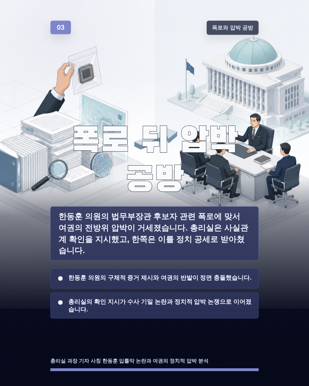 폭로 뒤 압박 공방
