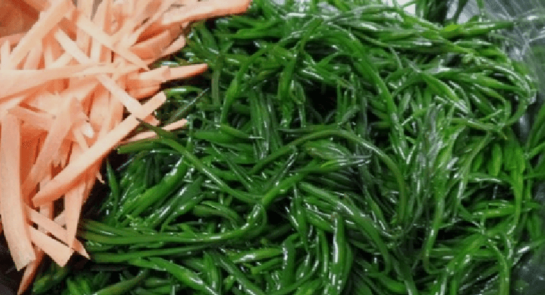 톳 효능을 보기 위해 톳과 여러 가지 재료들로 요리 준비를 하고 있다