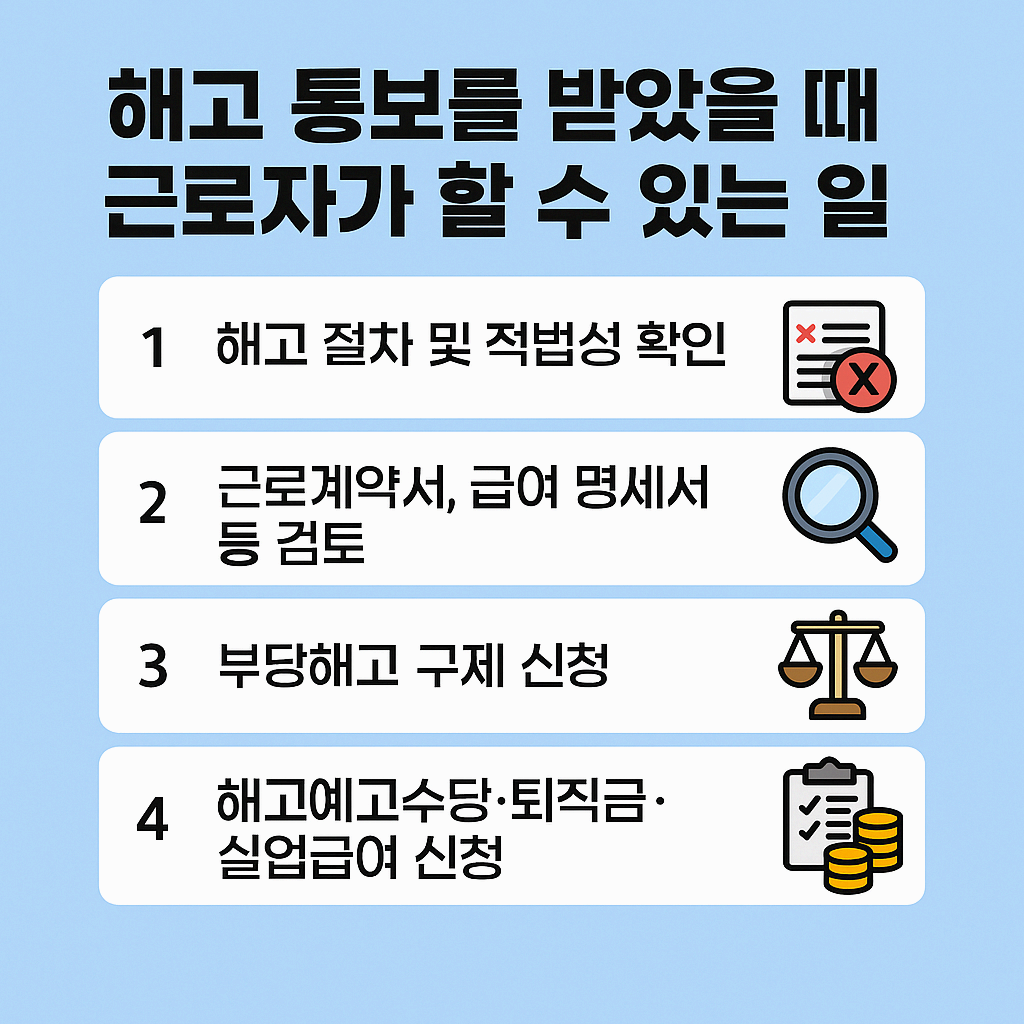해고 통보를 받았을 때 근로자가 할 수 있는 일
