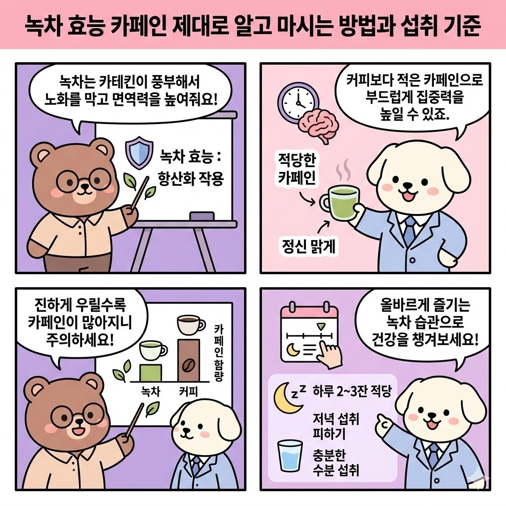 녹차 효능 카페인 제대로 알고 마시는 방법과 섭취 기준