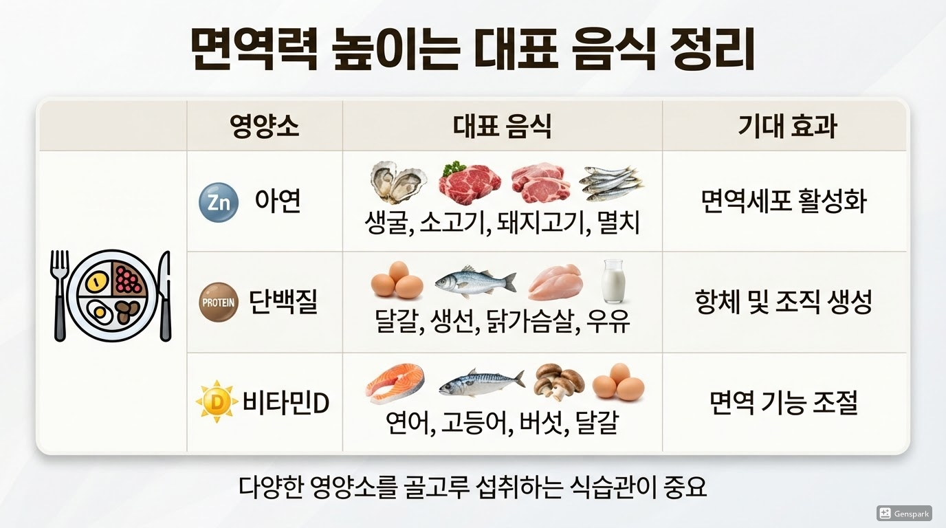 면역력 높이는 대표 음식 정리