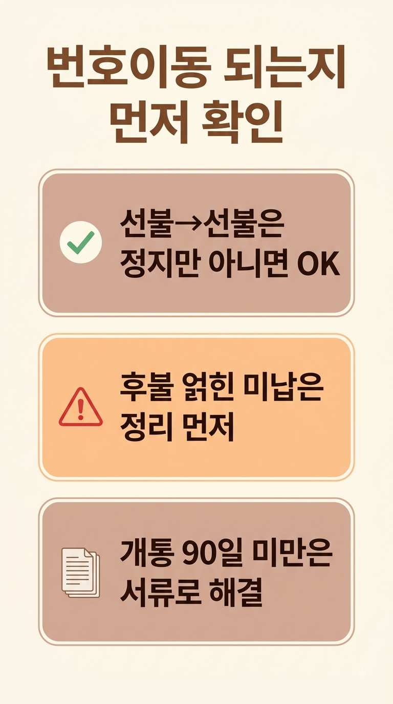 선불폰 번호이동, 쓰던 번호 그대로 선불로 갈아탈 때 확인할 조건과 순서
