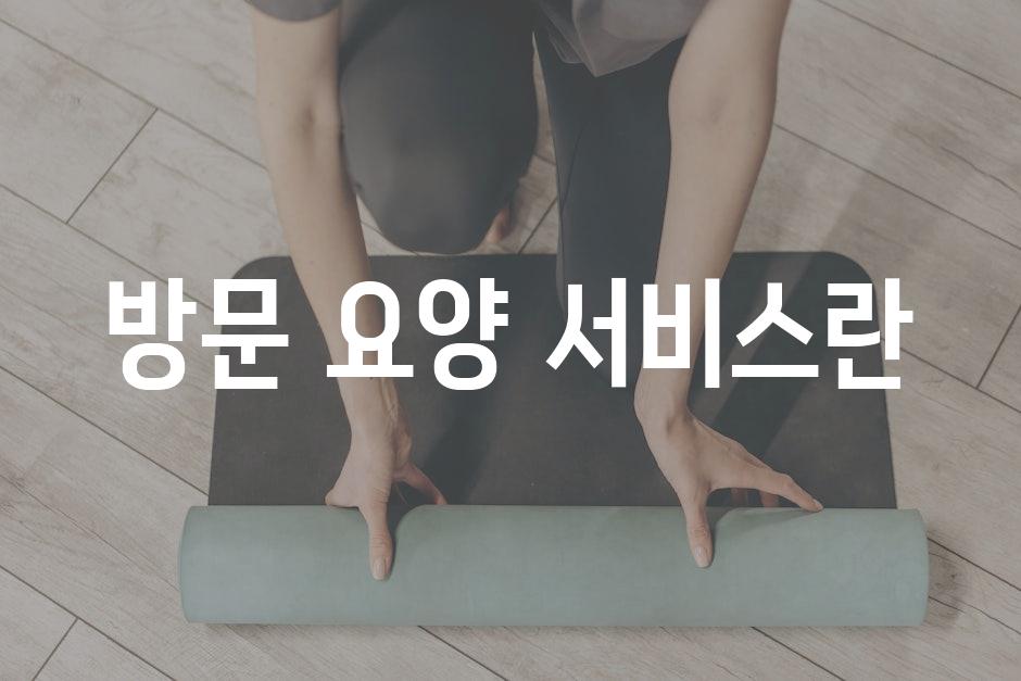 방문 요양 서비스란