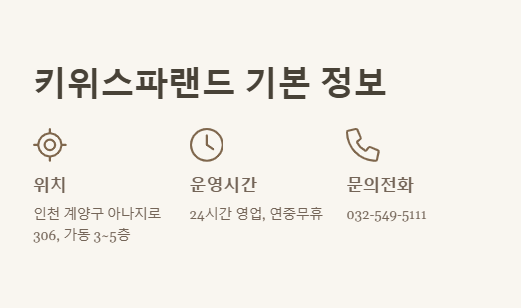 인천 작전동 키위스파랜드 입장료 할인