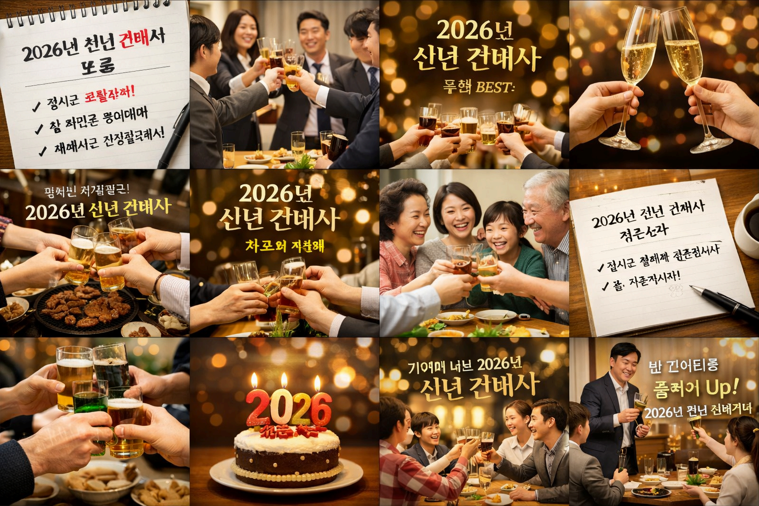 2026년 신년 건배사 모음집, 어색함 없는 한마디 정리
