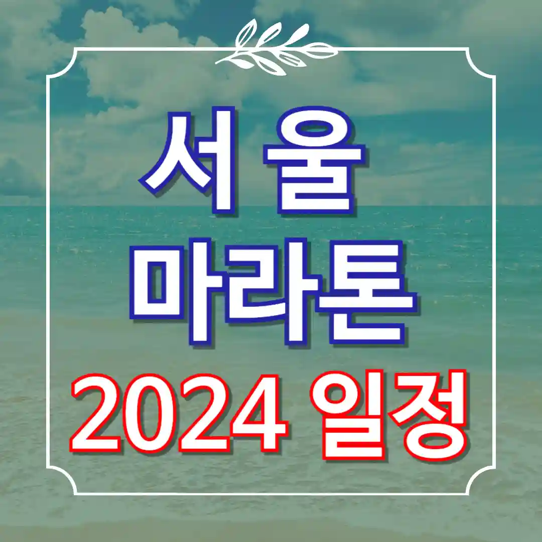 2024 서울 마라톤대회 일정