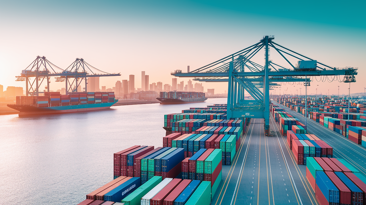 수출입 하는 컨테이너 박스