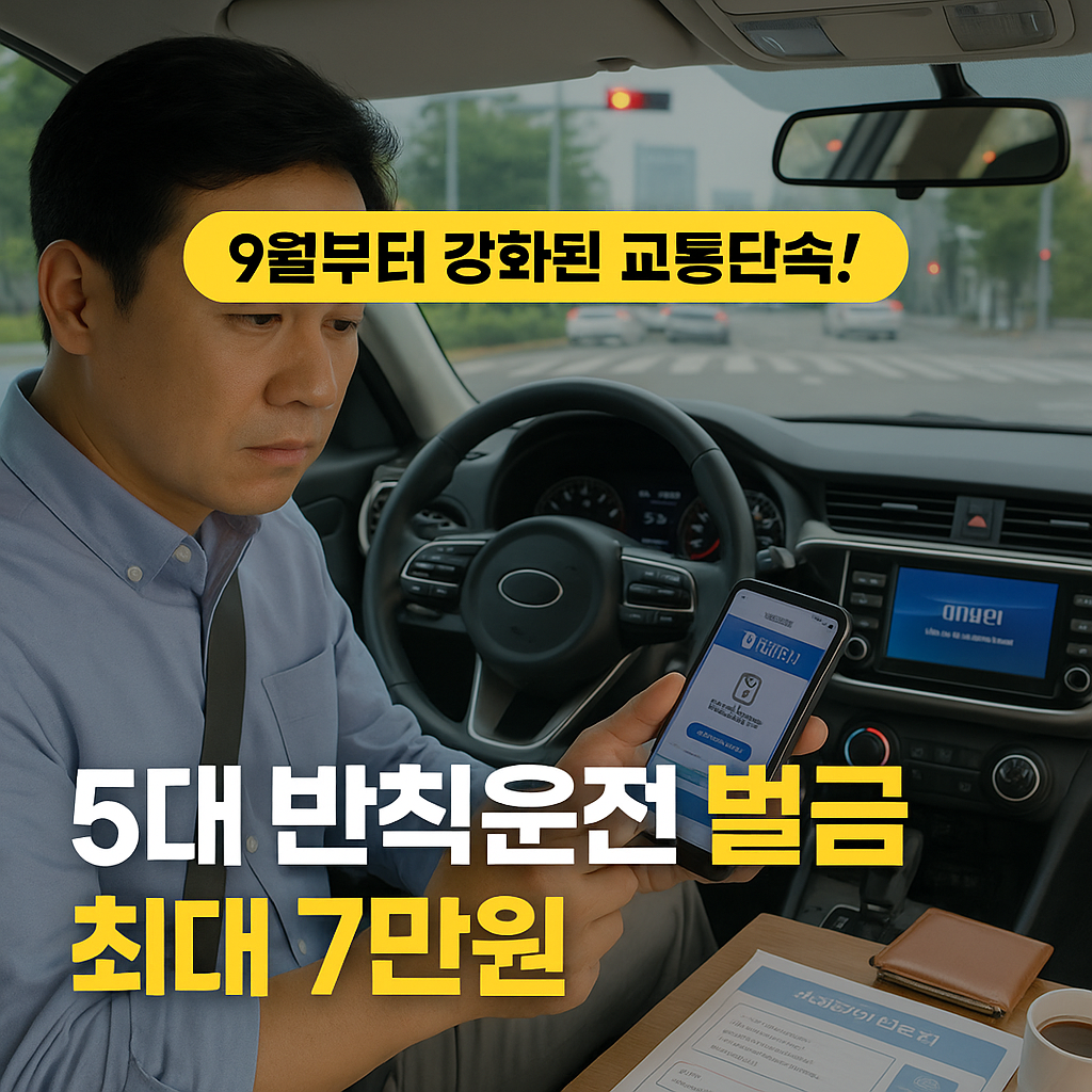 9월 단속시작! 5대 반칙 교통단속 강화 완벽 대비 가이드 ( 출처 : 경찰청)