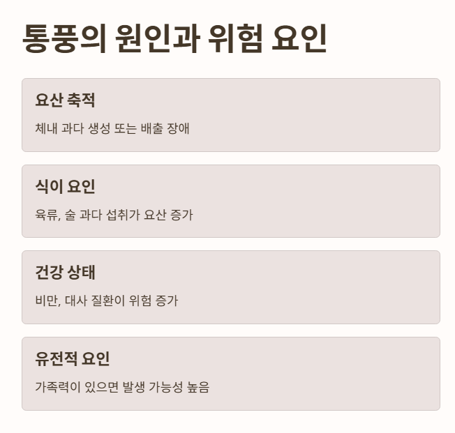 통풍의 원인과 위험 요인