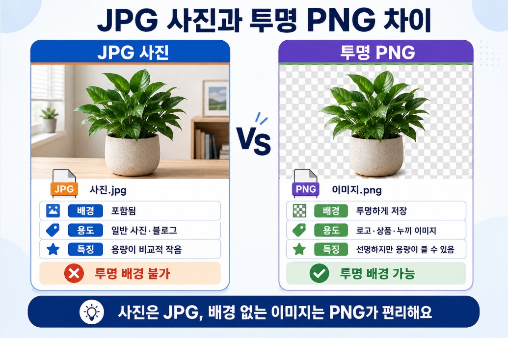 JPG 사진과 투명 PNG 비교
